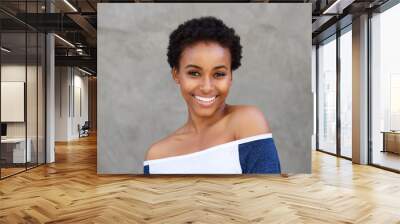 smiling young modern black woman Wall mural