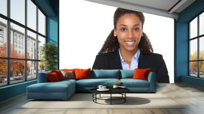 Young african american business woman smiling Wall mural