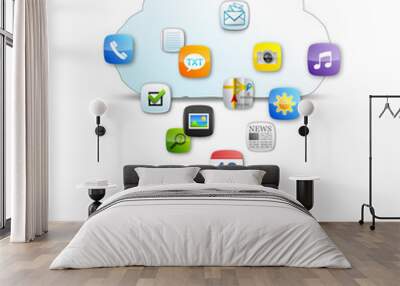 apps in the cloud 2 Wall mural