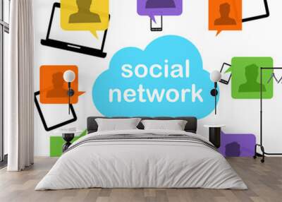 social network 2 Wall mural