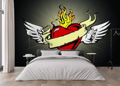 heart with wings Wall mural