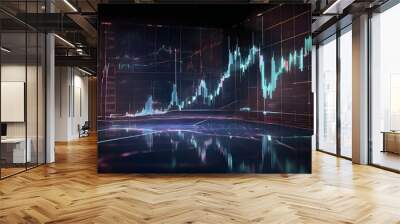 Stock market background image, Currency and exchange stock chart for finance and economy display Wall mural