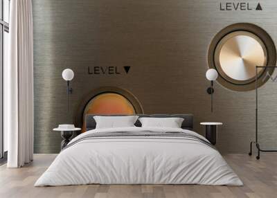 Close up of a high tech media preamplifier level buttons Wall mural