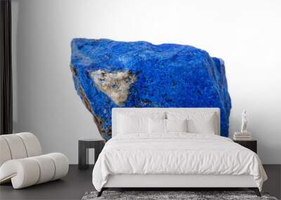 Macro Azurite mineral stone with Pyrite inserts on a white background Wall mural