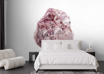 Macro mineral stone Lepidolite in the rock a white background Wall mural