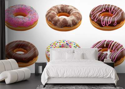 donut isolated on white Wall mural