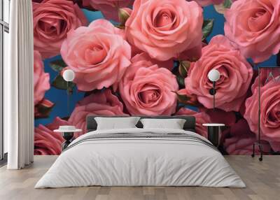 illustration beautiful pink roses regency high detail.Generative AI Wall mural