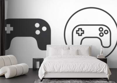 Gamepad icon thin line illustration Wall mural