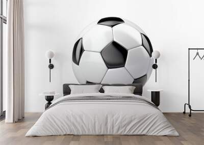 Black and white soccer ball on a transparent background. Wall mural