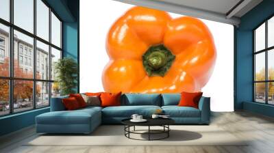 sweet orange paprika (pepper) isolated on a white background. Wall mural