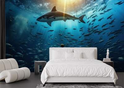 Swimming with Sharks Wall mural