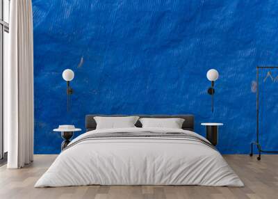 Background texture of blue plastic tarp Wall mural