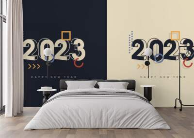 2023 logo design for happy new year poster Wall mural