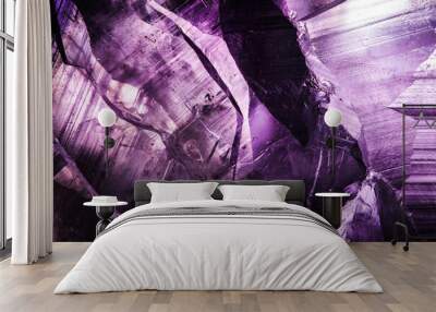 Amethyst raw unpolished macro detail Wall mural