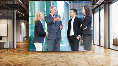 Businesspeople talking outdoor Wall mural