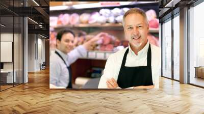 Butchers at work Wall mural