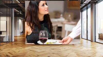 Couple having dinner in a luxury restaurant Wall mural