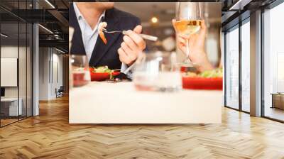 Couple having dinner Wall mural