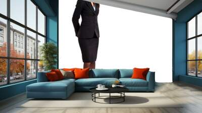 full length businesswoman isolated on white Wall mural