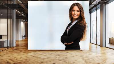 portrait of a businesswoman. bright background Wall mural