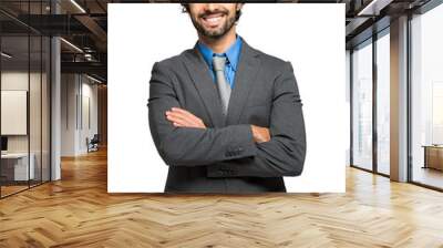 Portrait of a handsome businessman isolated on white Wall mural