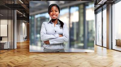 smiling black businesswoman Wall mural