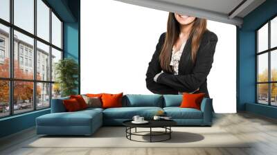 smiling businesswoman isolated on white Wall mural