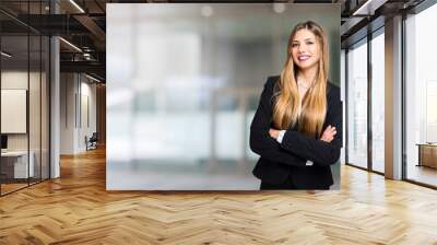 Smiling businesswoman Wall mural