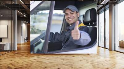 Smiling van driver portrait Wall mural