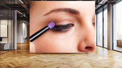 Woman applying eye shadow Wall mural