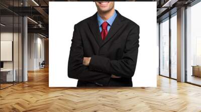 Young manager portrait isolated on white Wall mural