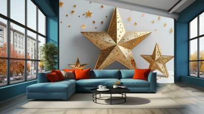 stars on a white background Wall mural