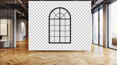 Arched window icon isolated on transparent background. Flat design. Vector Illustration Wall mural