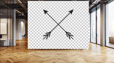 Crossed arrows icon isolated on transparent background. Flat design. Vector Illustration Wall mural