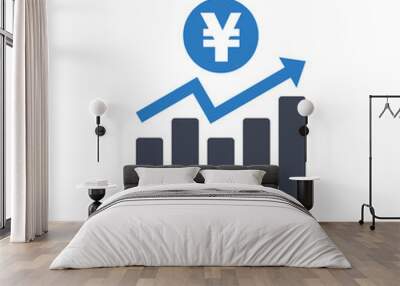 Yen currency exchange icon Wall mural