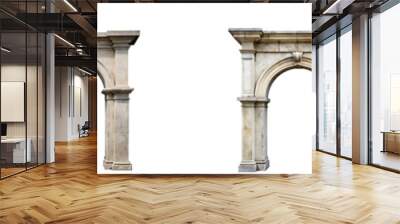 antique concrete archway on transparent background, element remove background Wall mural