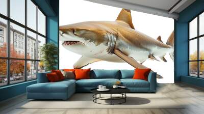 shark isolated on transparent background, element remove background, element for design Wall mural