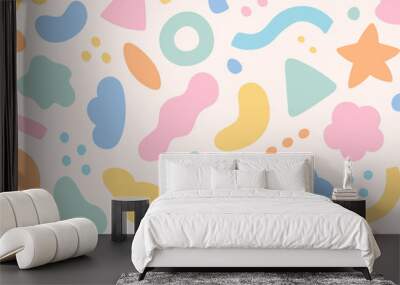 a composition of abstract shapes of soft shapes. simple pattern design template. Wall mural