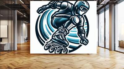 logo club rollerblade, vector, editing Wall mural