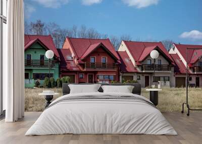 Block of terraced houses with uniform design Wall mural