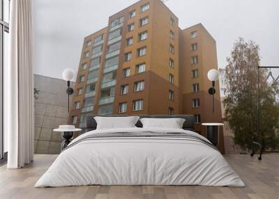 Reconstructed blocks of flats in Czech Republic built in communism era Wall mural