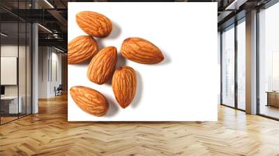 Almonds nut isolated on white background. Wall mural