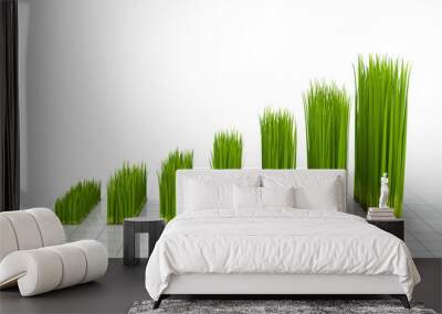 chart created with green grass Wall mural