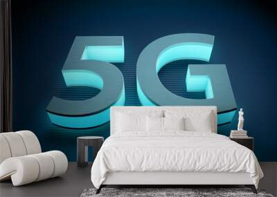 5 G symbol, concept of internet connection technology Wall mural