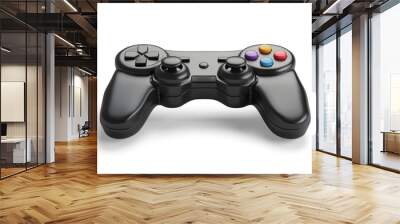 A black joystick game controller isolated from the white or transparent background Wall mural