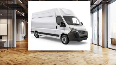 White delivery van isolated from the background Wall mural