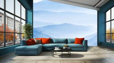 Lanscape with blue mountains Wall mural