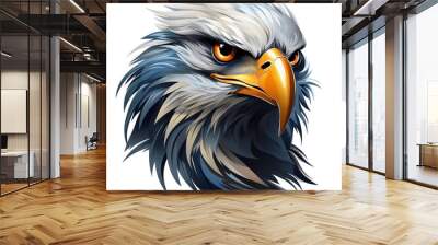 Eagle head logo isolated on transparent background Wall mural