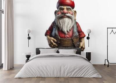 Garden gnome isolated on the transparent background Wall mural