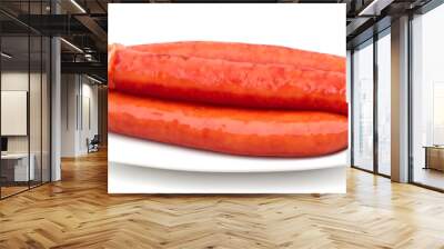 Grilled sausage isolated on white background Wall mural